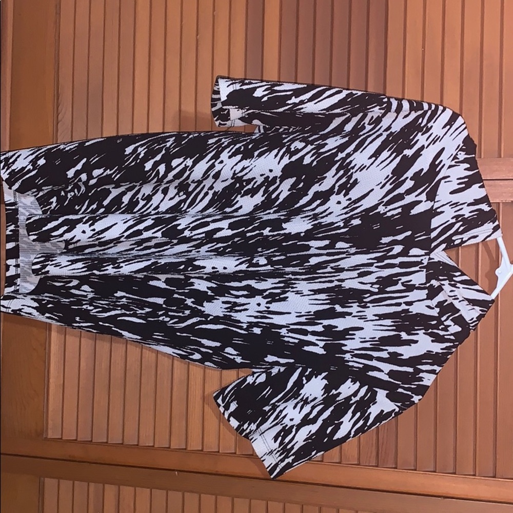 Zebra print short sleeves hoodie
